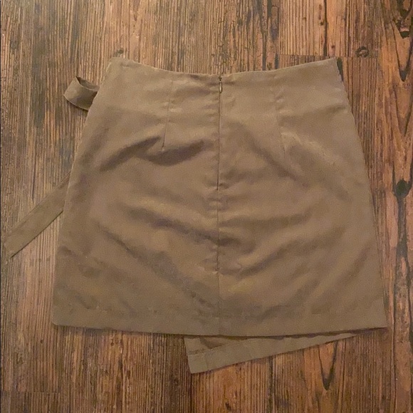Suede Wrap Mini Skirt - Picture 2 of 3